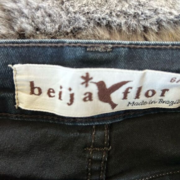Beija a Flor stretch Kelly pod cotton pull on leggings jeans back pockets 28 - Picture 9 of 10